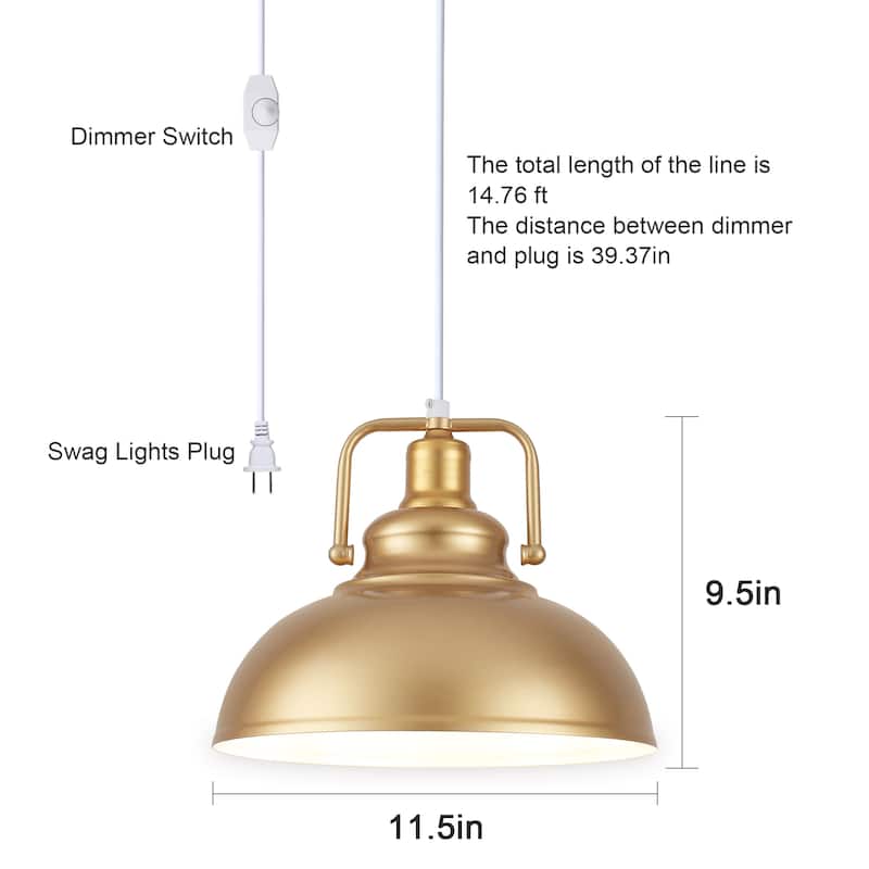 1-Light Kitchen Island Lighting 11.5"W Pendant Light for Entryways