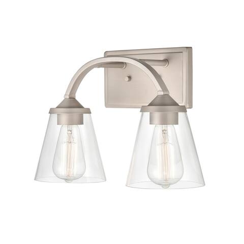 Millennium Lighting Josleen Vanity Light in Satin Nickel with Clear Glass Shades