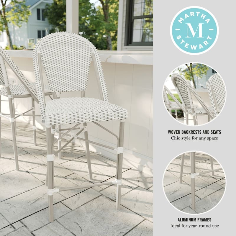 Martha Stewart All-Weather Stackable Patio Bistro Counter Stool - 18.5"W x 23.25"D x 42"H