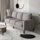 preview thumbnail 19 of 23, 2 Piece Sofa Sets with Solid Wood Legs & Storage, Modern Upholstered 3-Seat Sofa Loveseat Couch Set Furniture for Living Room
