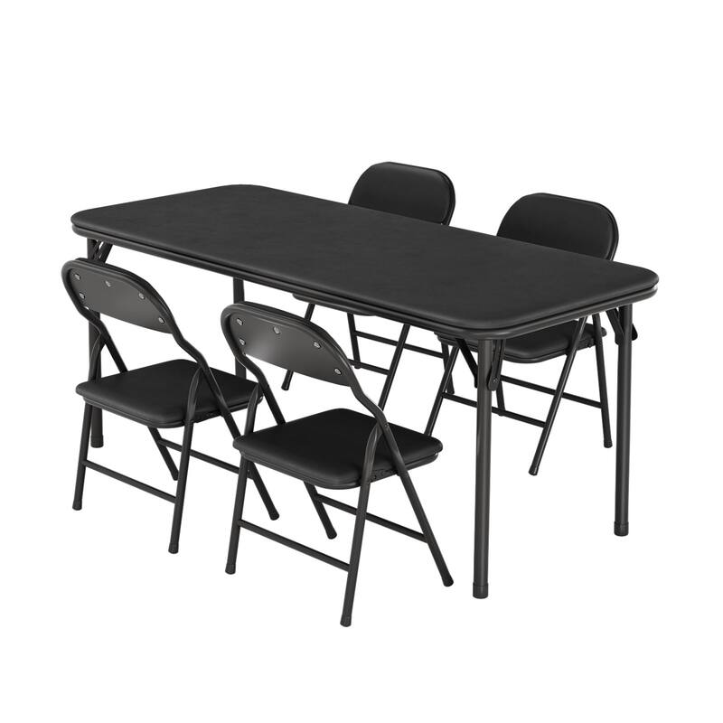 5 Piece Boys Girls Folding Table and Chairs Set, Activity Table and Chairs Set
