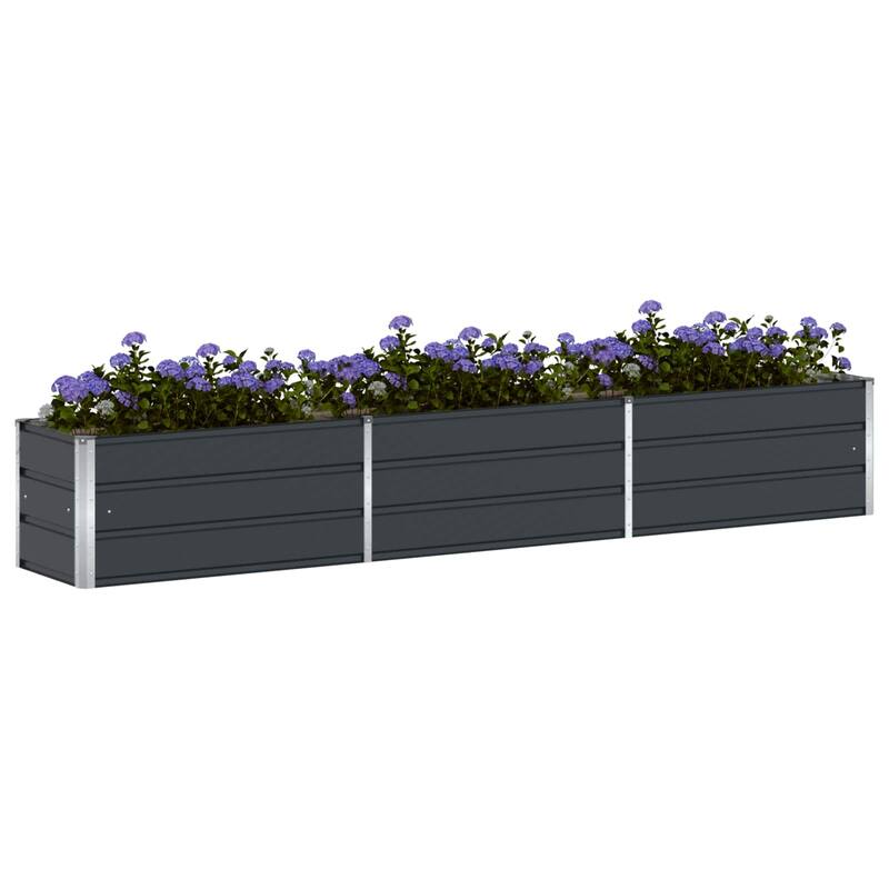 vidaXL Planter in Galvanised Steel - 39.37 x 19.69 x 17.72