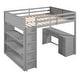 preview thumbnail 15 of 20, Multi-function Full Size Wood Loft Bed with Desk,3 Shelves and 4 Drawers