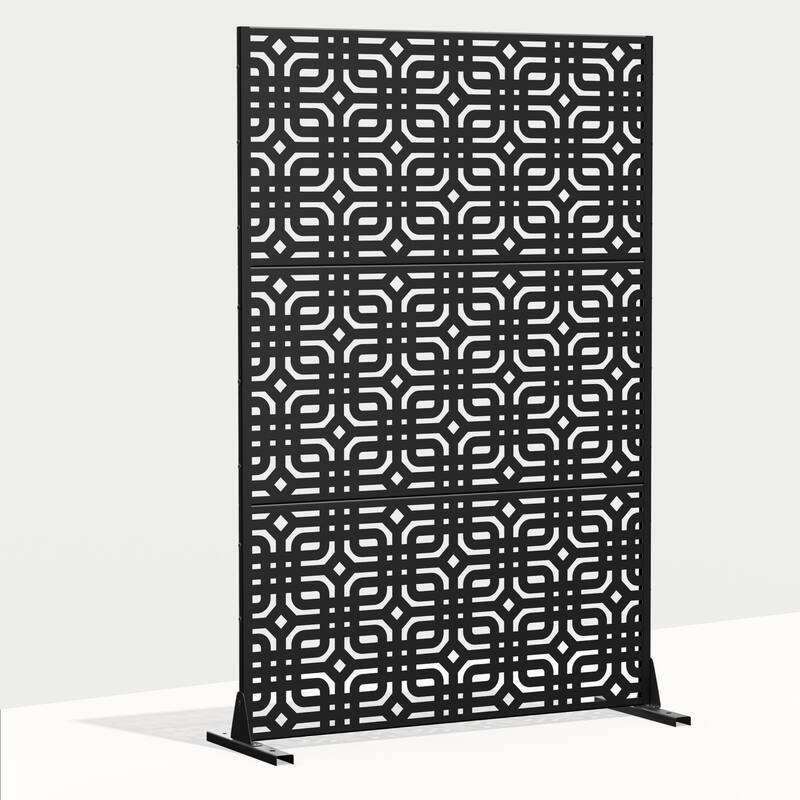 Outdoor Privacy Screen Metal Privacy Screen Panel Free Standing - 72*47