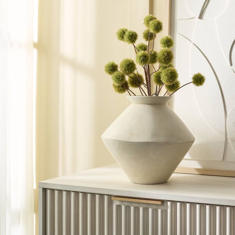 SAFAVIEH Home Nico 11.8-inch Cream Ceramic Asymetrical Rustic Finish Vase