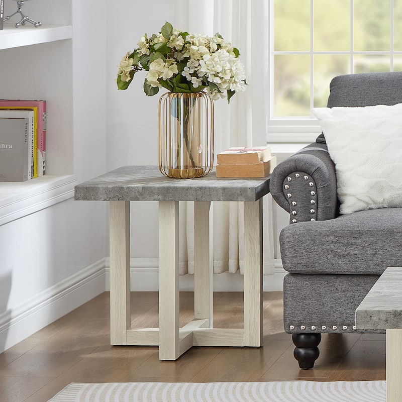 Roundhill Furniture Luno Contemporary End Table