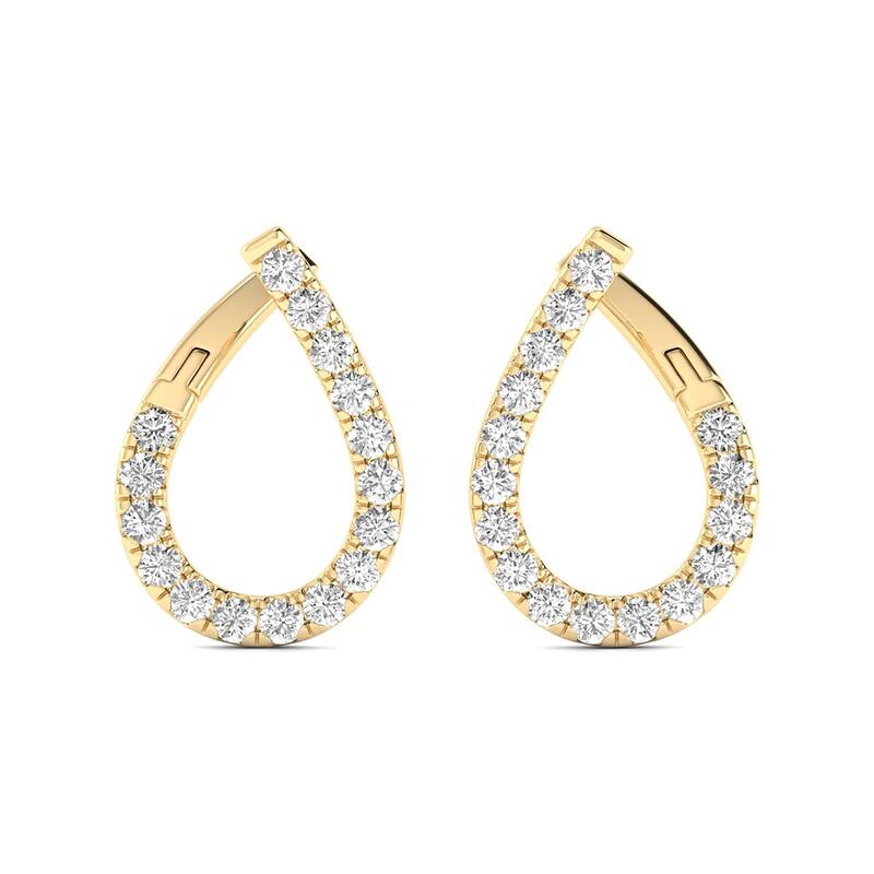 Marquee 1 1/4 Carat TW Fancy Natural Diamond Hoop Earrings in 14K Yellow Gold