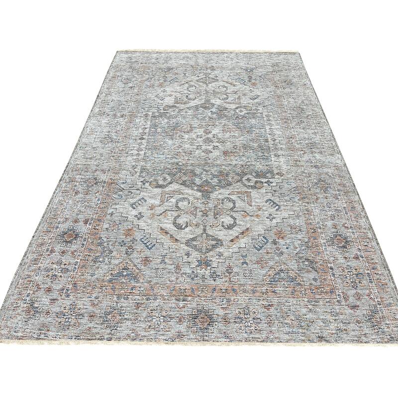 Ivory Hand-Woven Wool Oriental Design Rug by EORC | Elegant