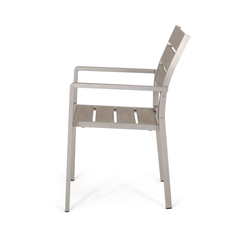 Cape Coral Outdoor Modern Aluminum Dining Chair (Set of 2) by Christopher Knight Home