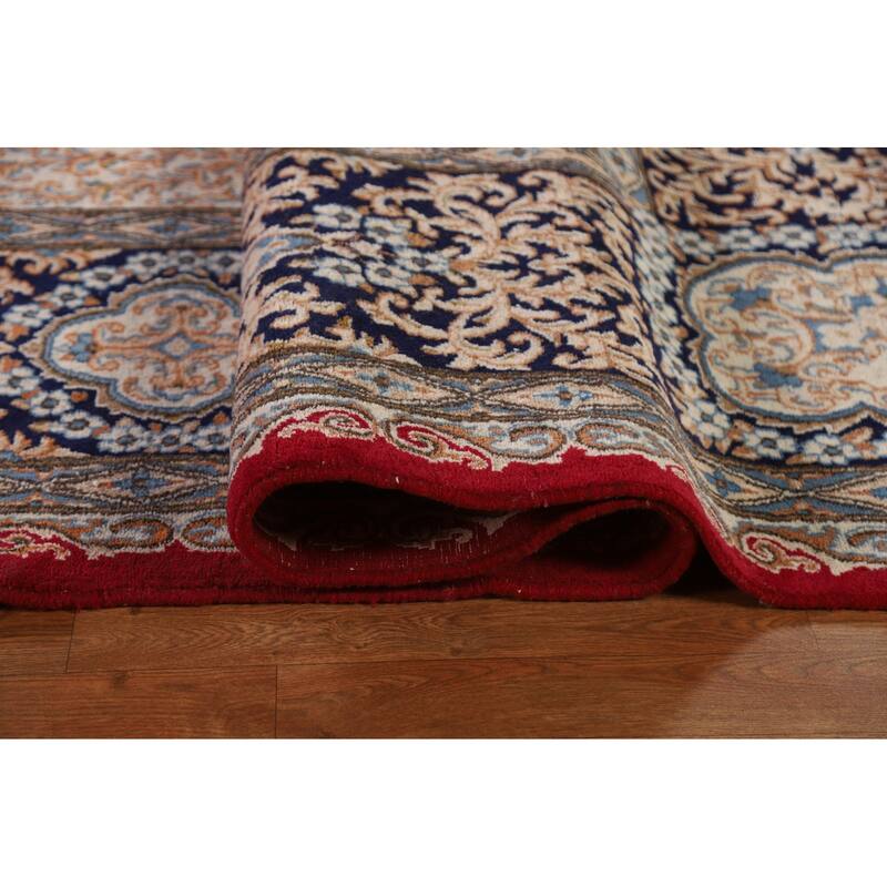 Hand Knotted Oriental 100% Wool Carpet Traditional Floral Red Kerman Area Rug - 15' 8'' X 11' 7''