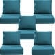 preview thumbnail 52 of 120, Gymojoy 24"x24"x6" Thick Cushions & Pillows Set - Deep Seat Indoor/Outdoor Water & Fade Resistant Peacock Blue - Five Sets