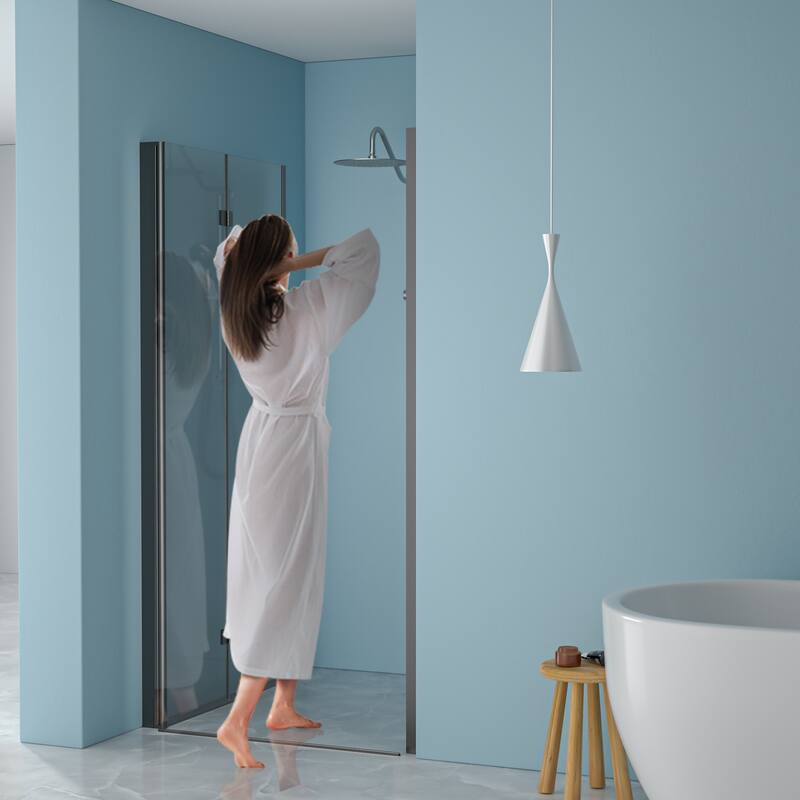 Bi-Fold Frameless Shower Door with Tempered Glass