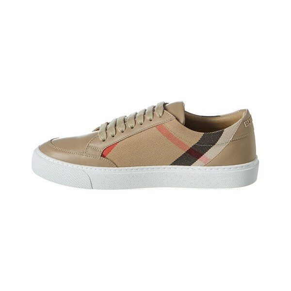 house check canvas trainers