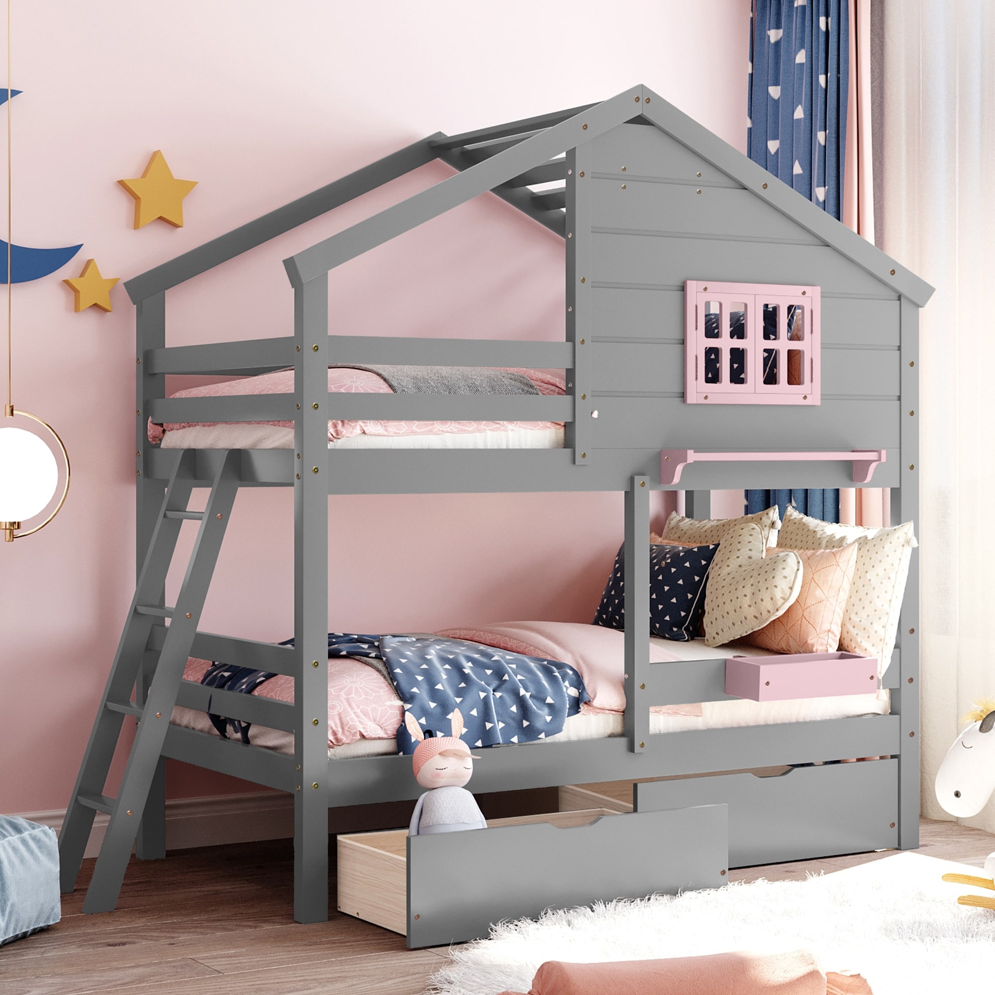 Small wooden store bunk beds