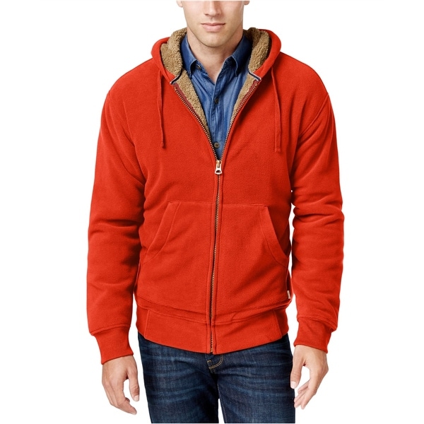 red fleece lined hoodie