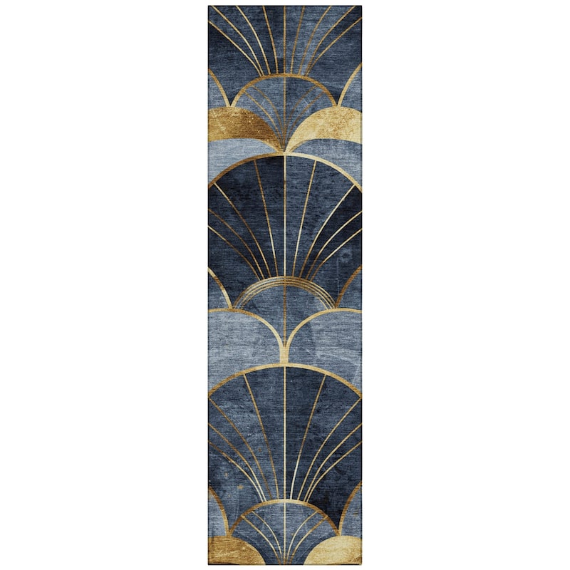 Machine Washable Indoor/Outdoor Glam Floral Chantille Rug
