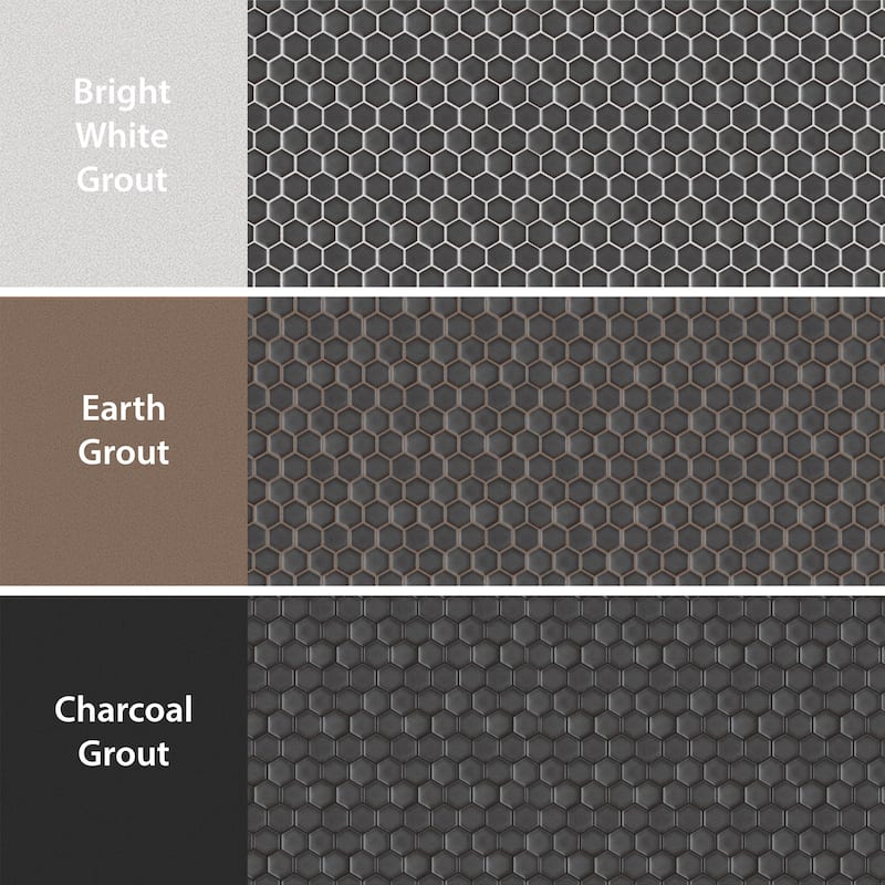 Merola Tile Colmena Hex Gunmetal 11-1/2" x 11-5/8" Porcelain Mosaic Floor and Wall Tile