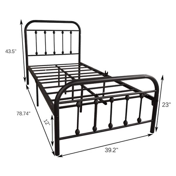 Vintage Victorian Style Metal Platform Bed Frame Bed Bath & Beyond