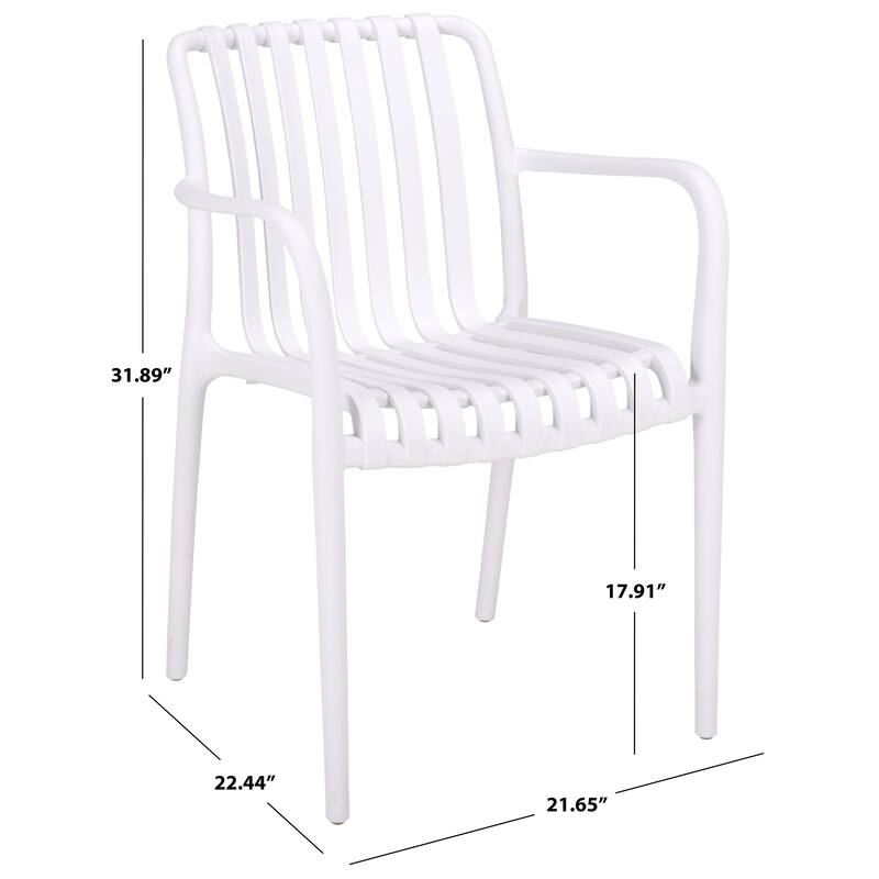 SAFAVIEH Outdoor Living Holly Stacking Dining Armchair (Set of 2) - 22"W x 22"D x 32"H