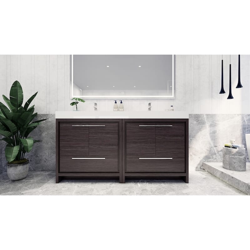 Dove 72'' Freestanding Vanity with Double Reinforced Acrylic Sink