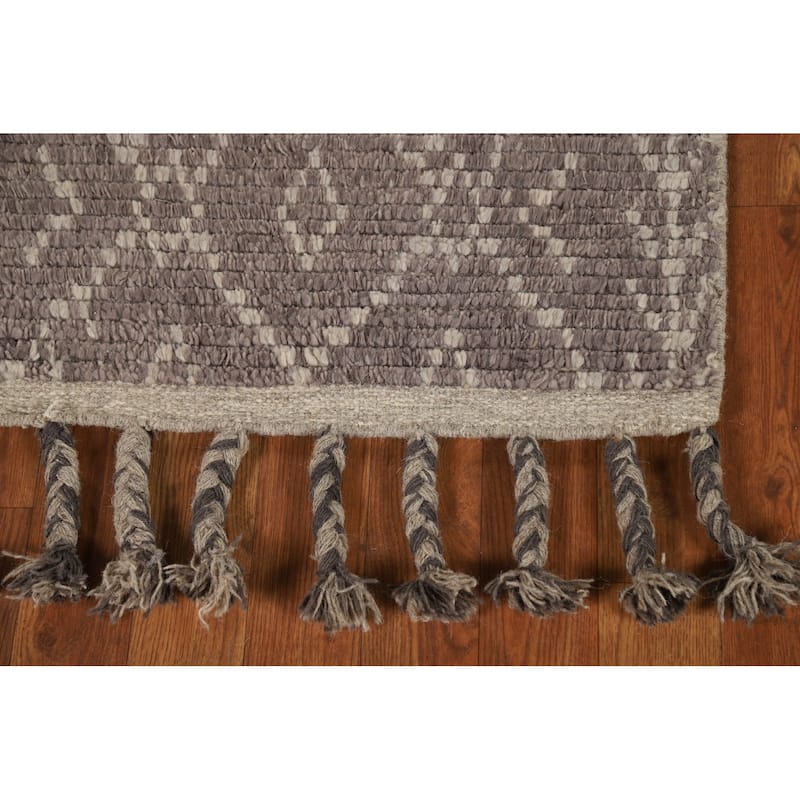 Brown Moroccan Indian Accent Rug Handmade Wool Carpet - 2'0"x 3'0"