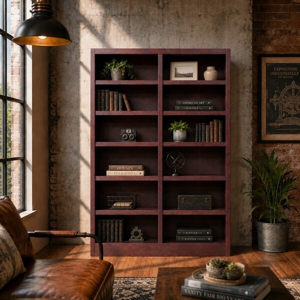Concepts in Wood Double-Wide 12-Shelf Bookcase - On Sale - Bed