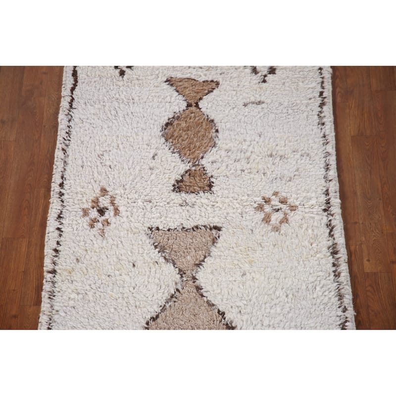 Tribal Anatolian Oriental Runner Rug Hand-knotted Wool Carpet - 3'2"x 10'11"