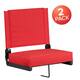 2 Pack 500 lb. Rated Lightweight Stadium Chair-Handle-Padded Seat