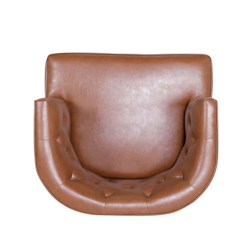 Clough Fabric or Faux Leather Tufted Accent Chair by Christopher Knight Home