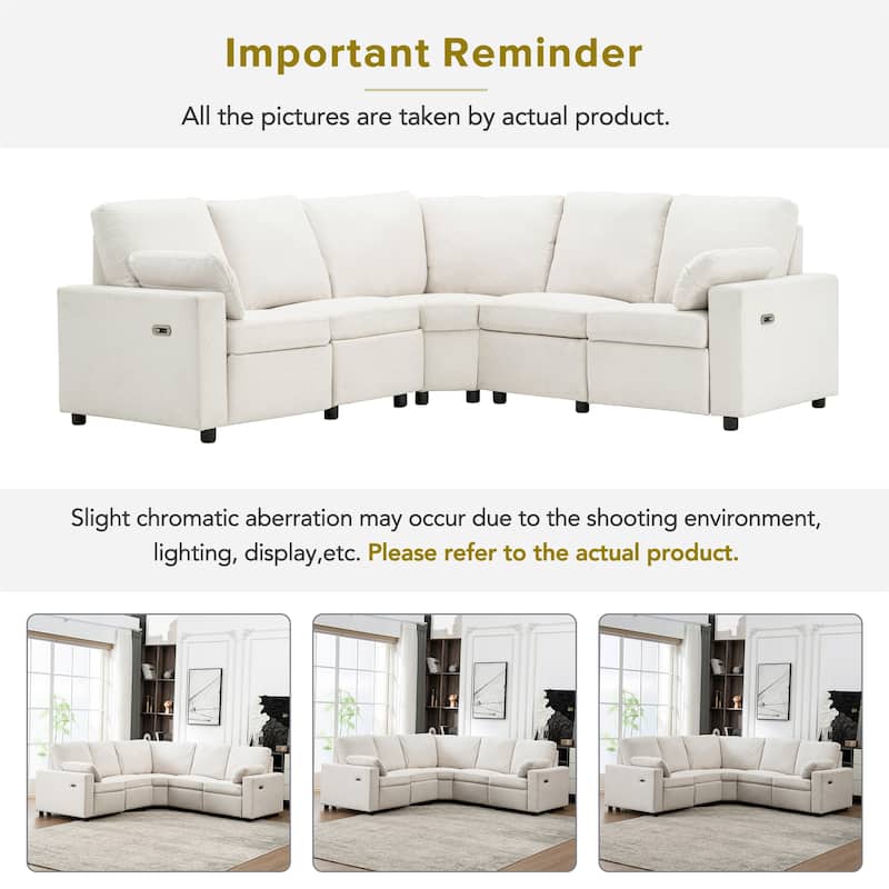 89" Power Recliner Sectional Sofa
