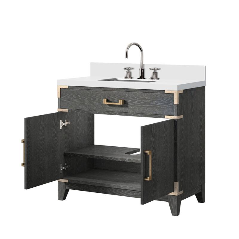 Laurel Bath Vanity Cultured Marble Top, Sink and Faucet