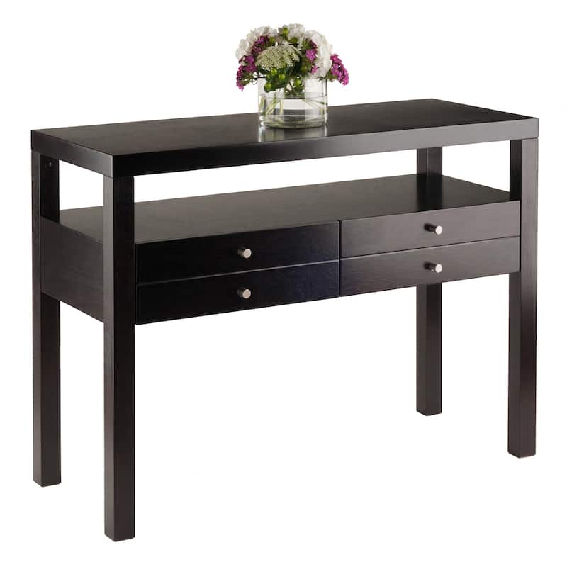 40" Espresso Unique Copenhagen Rectangular Console Table