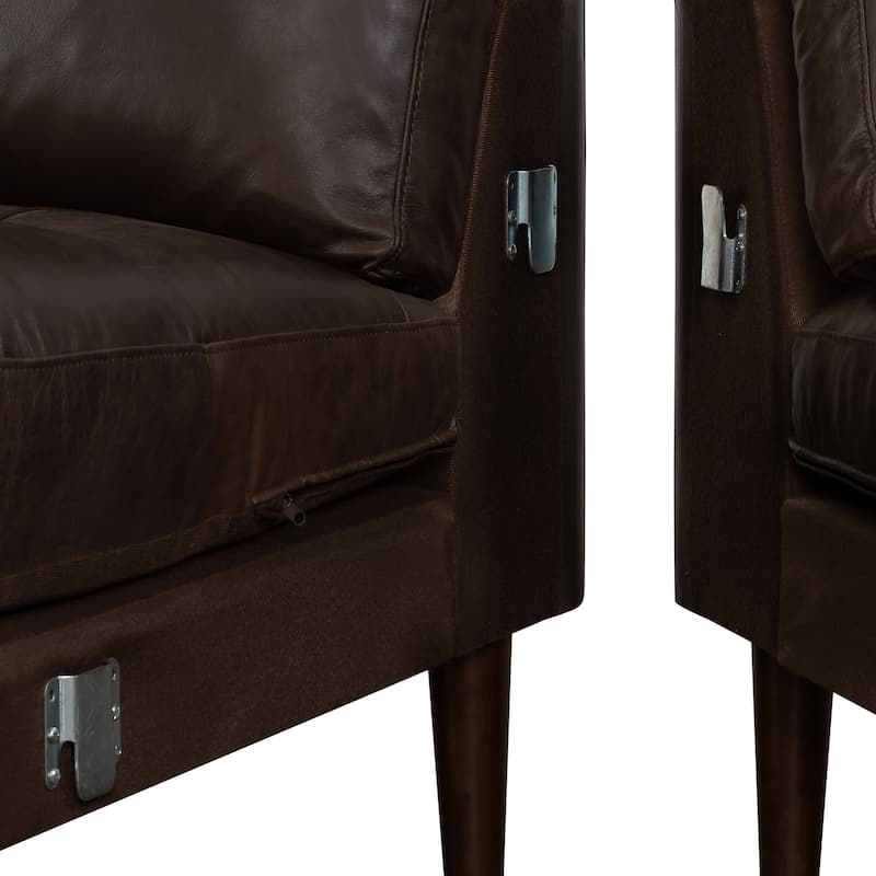 Poly & Bark Napa 104.5" Right-facing Sectional Sofa - Full Grain Genuine Italian Leather