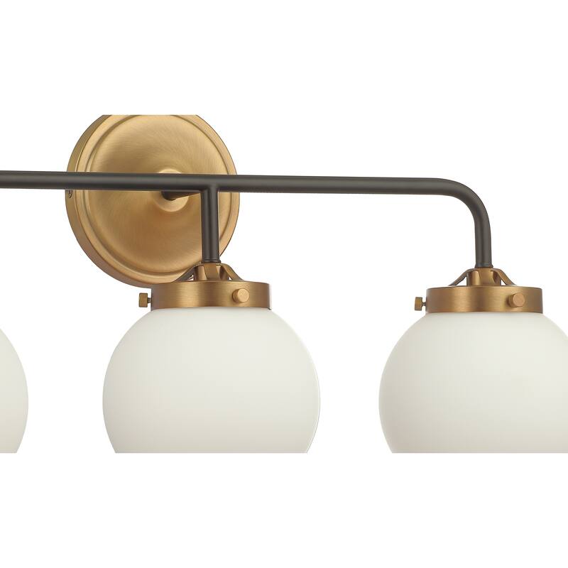 23" Aged Brass and Black Vanity/Sconce Modern 3-Light