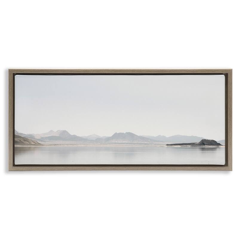 Stupell Misty Morning Mountain Framed Floater Canvas Wall Art Design By Gemma Bardot - 31 x 14 - Brown