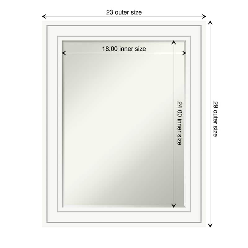 Petite Bevel Wood Bathroom Wall Mirror - Craftsman White Frame - Craftsman White - 23 x 29 in - 23 x 29 in - Craftsman White