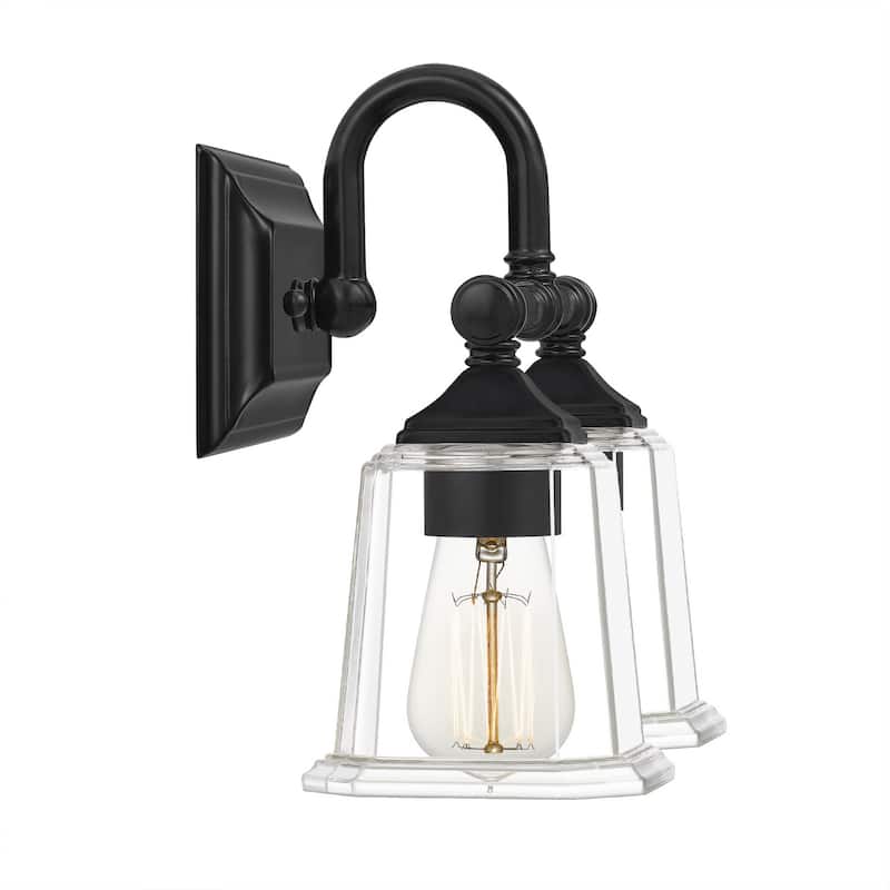 Nicholas 2-Light Bathroom Vanity Light in Earth Black