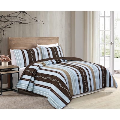 Copper Grove Amaryllis Striped 3-piece Quilt Bedding Set
