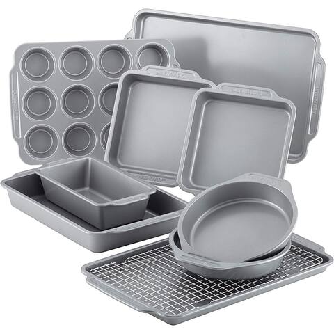 Farberware Nonstick Steel Bakeware Set - Gray (10-Piece Set)