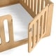 preview thumbnail 22 of 37, Queen Size Montessori Floor Bed with Door & High Fence, Solid Wood Low-Profile Sleep and Play Bed Frame
