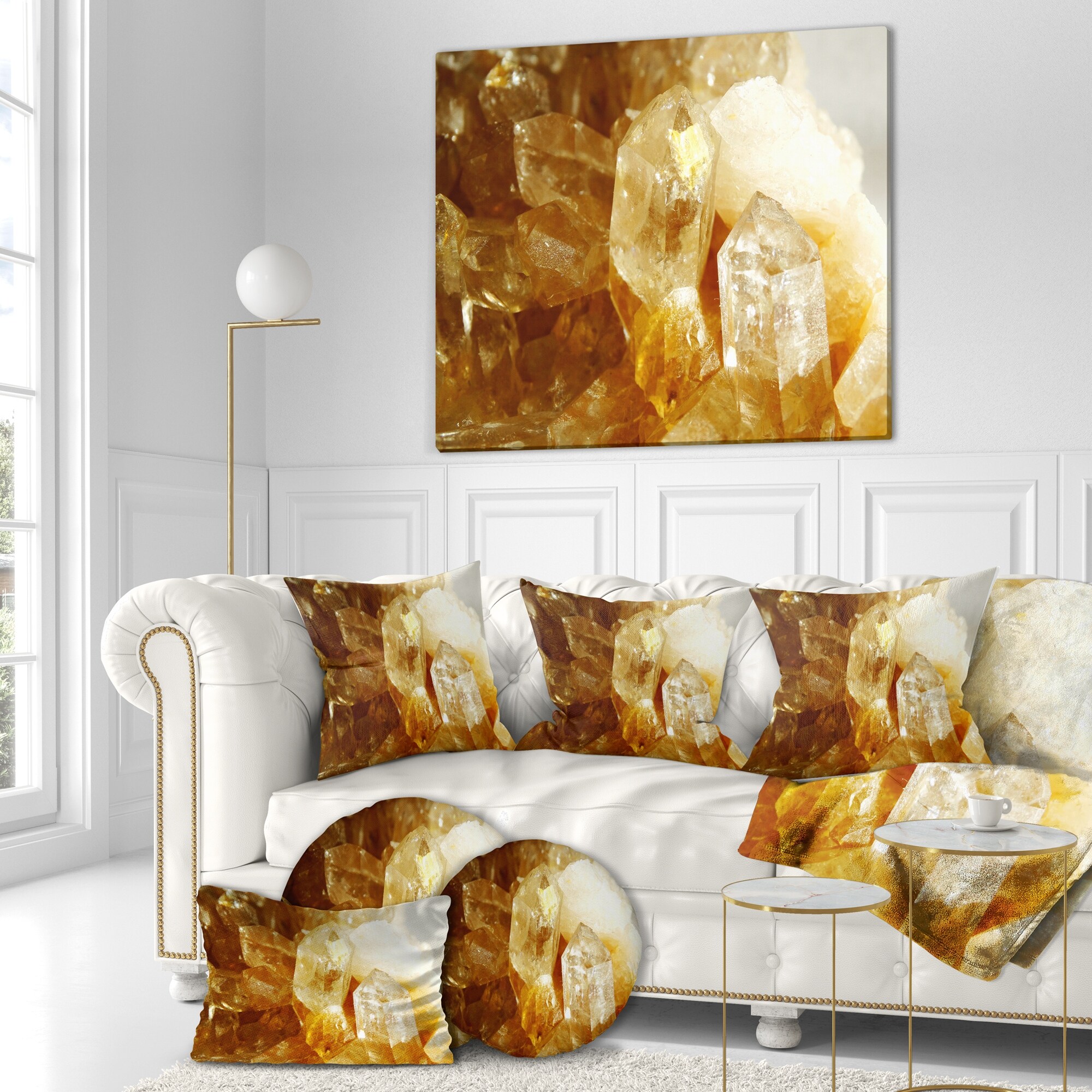 Designart Citrine Geode Stone with Natural Crystal Patterns  -image
