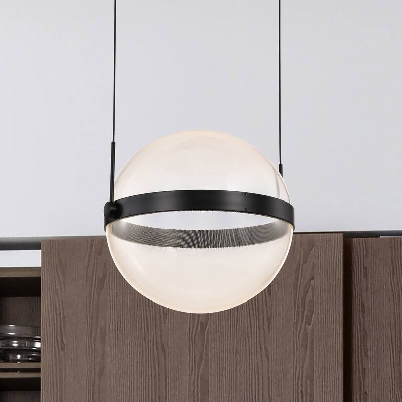 Arvada 12 Inch LED Pendant Matte Black Silk Screened Acrylic Lens - Matte Black