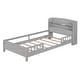 preview thumbnail 5 of 6, Wooden Twin Size Platform Bed Frame with LED Light and Storage Headboard, Grey