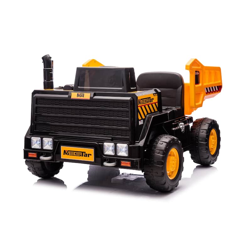 24V Kids Electric Dump Truck with Remote, Construction Truck Ride-On Dump Truck with Bluetooth & Lights