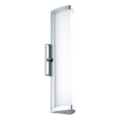 Eglo Gita 2 Chrome 14-inch LED Vanity Light with White Plastic Cover