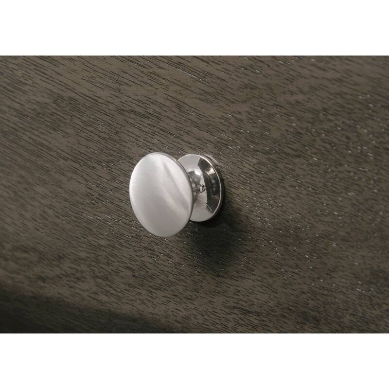 Nightstand with Pull Out Shelf and Beveled Drawer Fronts, Gray