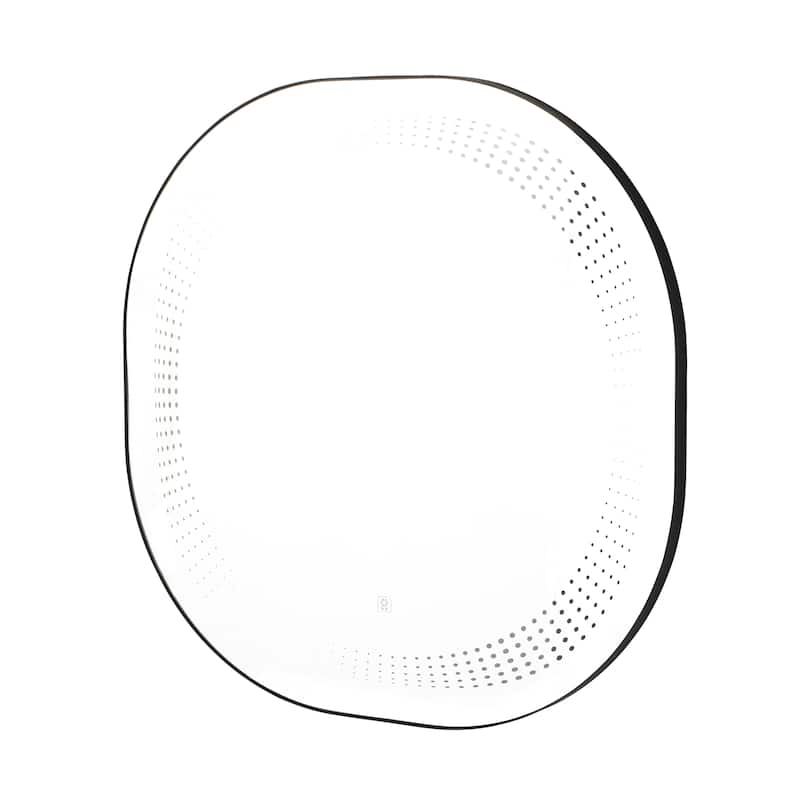 Glass LED Wall Mirror with Speckled Pattern - Silver - Roche River Decor