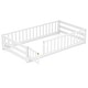 preview thumbnail 1 of 60, Costway Twin Size Floor Bed with Door & Fence with Safety Guardrails &