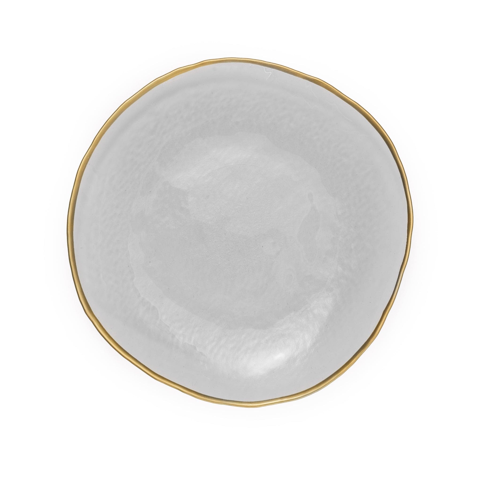 Set of 4 Dinner Plates with Gold Rim 11"D