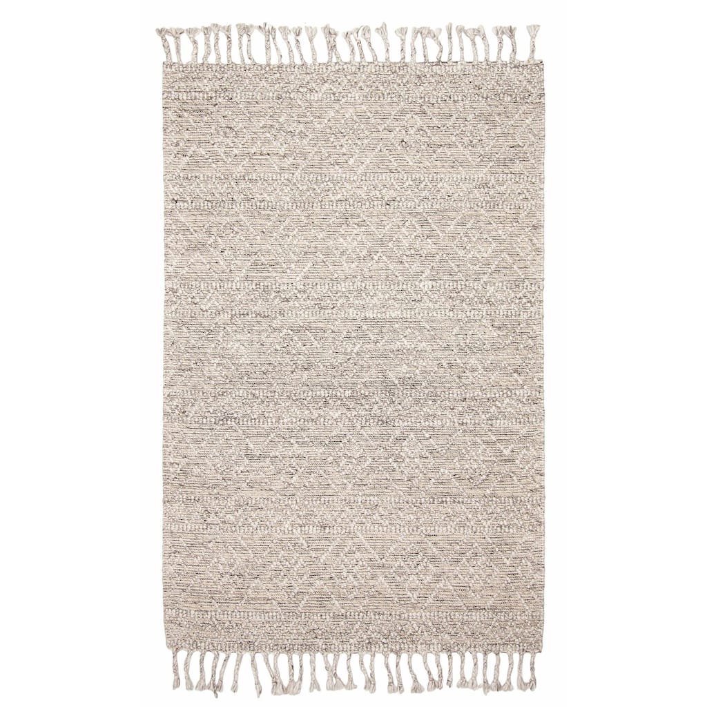 ECARPETGALLERY Braid weave Sienna Grey Wool Rug - 5'1 x 7'10